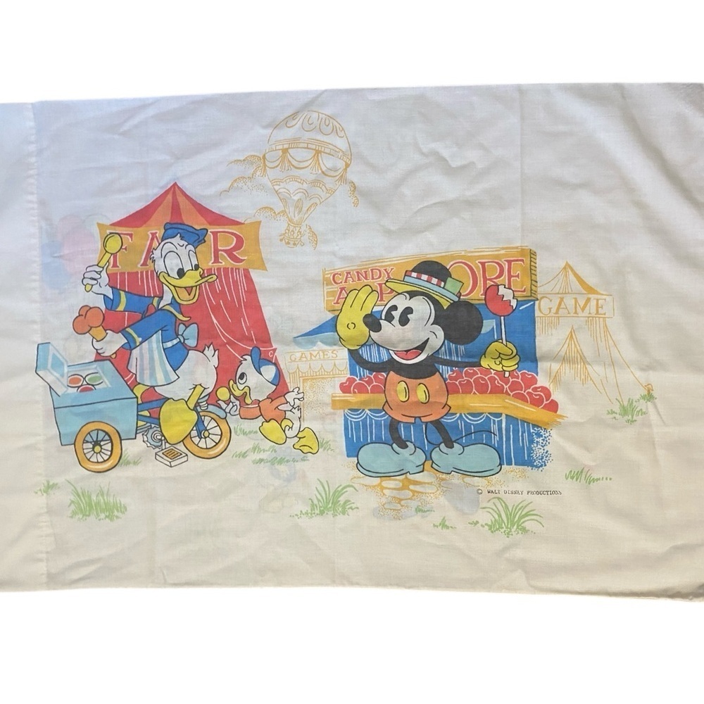 Walt Disney Productions Vintage Mickey And Gang Fair Standard Pillow Case